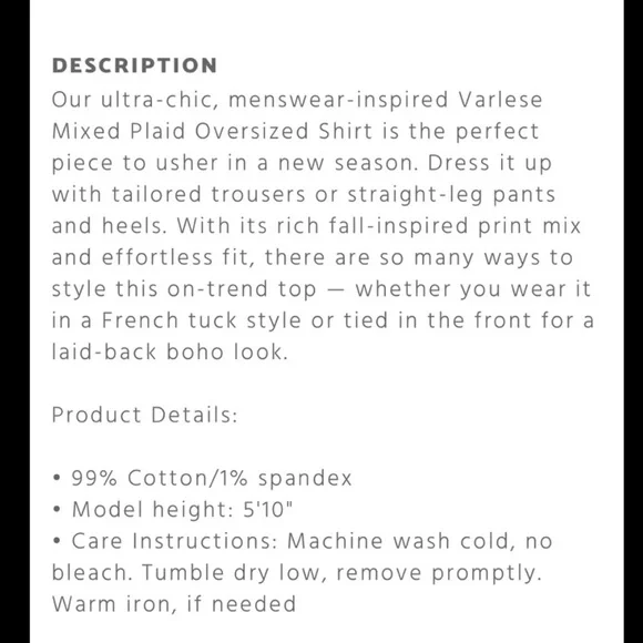 Johnny Was Varlese Multicolor Embroidered Plaid Oversized Shirt Size XS - Picture 13 of 13